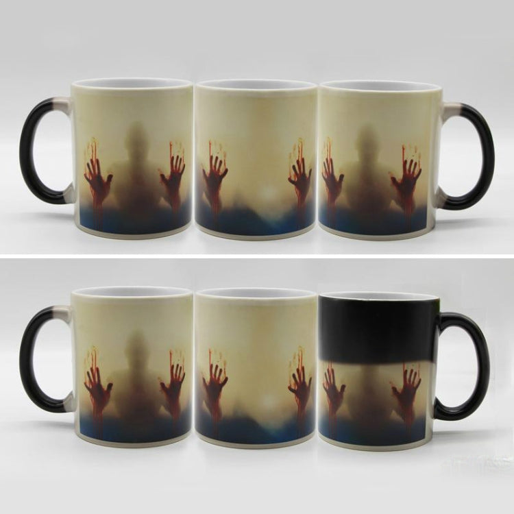 The Walking Dead Mug เปลี่ยนสีแก้วกาแฟเซรามิกที่ไวต่อความร้อน, 301-400ml