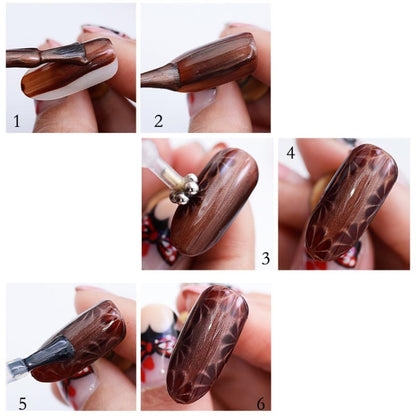 3 PCS Cat Eye Gel แม่เหล็กปากกาคู่หัวปากกาแม่เหล็กพลัมแบรนด์ดอกไม้ปากกาแม่เหล็กเล็บ Cat Eye Magnet ใหม่เครื่องมือ