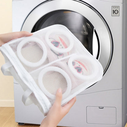 3 PCS Nylon ถุงซักล้างรองเท้า Trainer Sports Sneaker Tennis Boots Washing Bag, Mesh Washing Bag