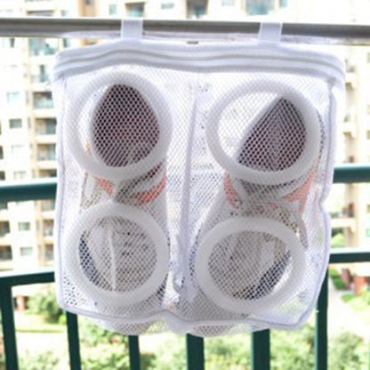 3 PCS Nylon ถุงซักล้างรองเท้า Trainer Sports Sneaker Tennis Boots Washing Bag, Mesh Washing Bag