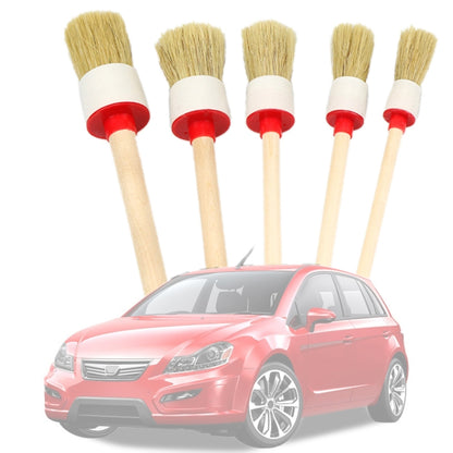 5 Pcs Car Detailing Brush Cleaning Natural Boar Hair Brushes Auto Detailing Tools Products Wheels Dashboard, 5 in 1 Random Color Delivery, 5 in 1 Black, 5 in 1 White