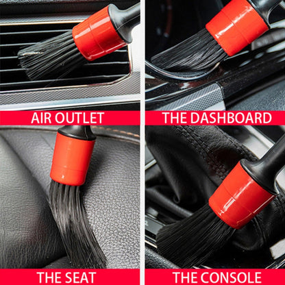 5 Pcs Car Detailing Brush Cleaning Natural Boar Hair Brushes Auto Detailing Tools Products Wheels Dashboard, 5 in 1 Random Color Delivery, 5 in 1 Black, 5 in 1 White