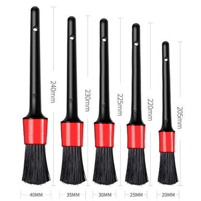 5 Pcs Car Detailing Brush Cleaning Natural Boar Hair Brushes Auto Detailing Tools Products Wheels Dashboard, 5 in 1 Random Color Delivery, 5 in 1 Black, 5 in 1 White
