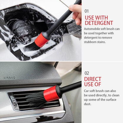5 Pcs Car Detailing Brush Cleaning Natural Boar Hair Brushes Auto Detailing Tools Products Wheels Dashboard, 5 in 1 Random Color Delivery, 5 in 1 Black, 5 in 1 White