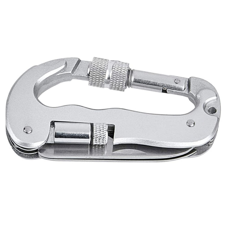 มัลติฟังก์ชั่พับความปลอดภัยป้องกันตนเองเลื่อยพับ carabiner แขวนหัวเข็มขัดอุปกรณ์การอยู่รอดในป่า, D Type + LED