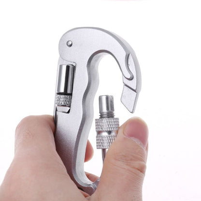 มัลติฟังก์ชั่พับความปลอดภัยป้องกันตนเองเลื่อยพับ carabiner แขวนหัวเข็มขัดอุปกรณ์การอยู่รอดในป่า, D Type + LED
