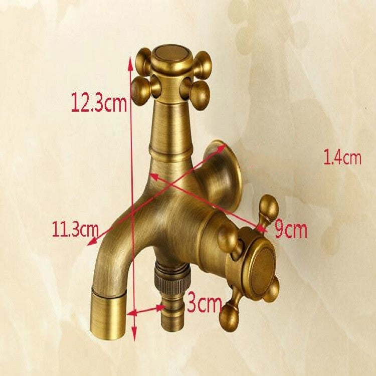 ก๊อกเครื่องซักผ้าโบราณทองแดงหนึ่งจุดสองคู่ก๊อกน้ำเย็นเดี่ยว 4 จุด, Antique Washing Faucet