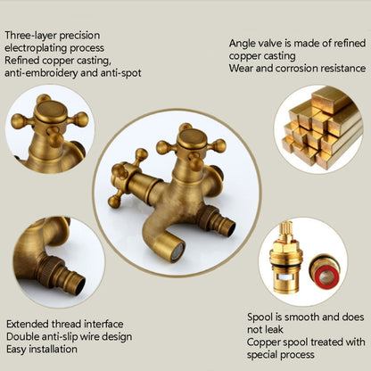 ก๊อกเครื่องซักผ้าโบราณทองแดงหนึ่งจุดสองคู่ก๊อกน้ำเย็นเดี่ยว 4 จุด, Antique Washing Faucet