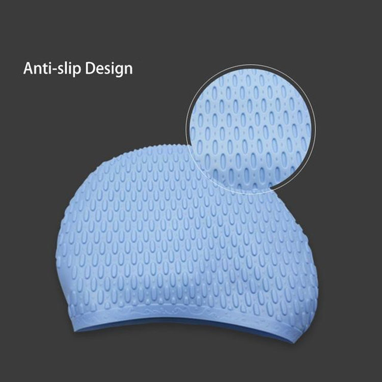 หมวกว่ายน้ำซิลิโคนกันลื่นความยืดหยุ่นสูงที่มีอนุภาคหนา, Particles Swimming Cap(White), Particles Swimming Cap(Black), Particles Swimming Cap(Pink), Particles Swimming Cap(Purple)