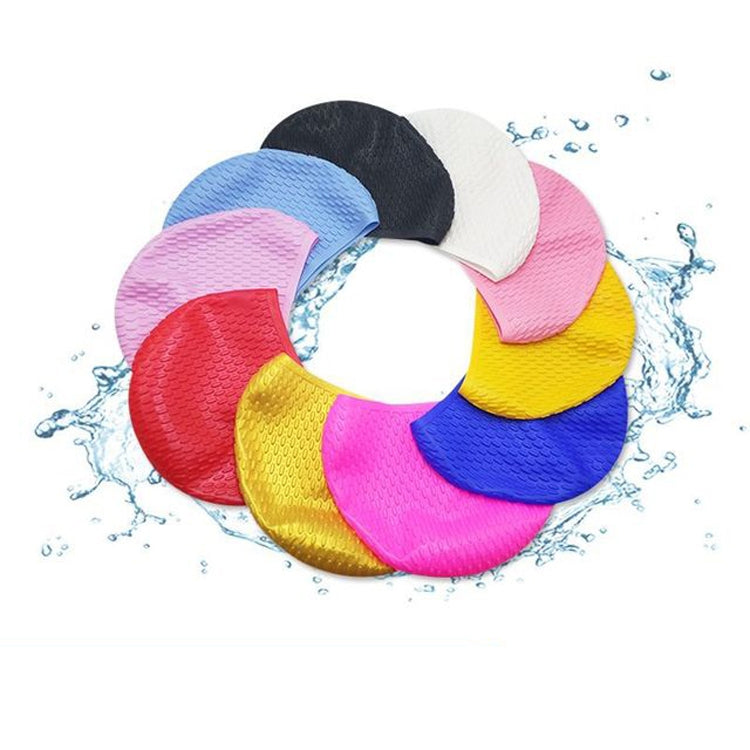 หมวกว่ายน้ำซิลิโคนกันลื่นความยืดหยุ่นสูงที่มีอนุภาคหนา, Particles Swimming Cap(White), Particles Swimming Cap(Black), Particles Swimming Cap(Pink), Particles Swimming Cap(Purple)