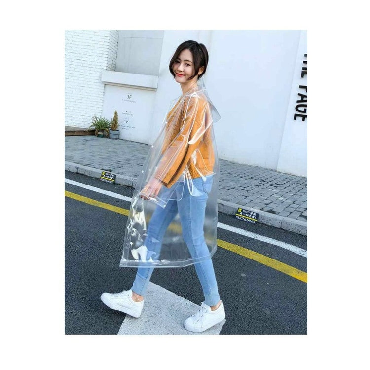 เสื้อกันฝน EVA โปร่งใสกลางแจ้งแบบพกพามีสไตล์, M, L, XL