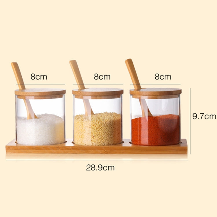 Creative Borosilicate โปร่งใสเครื่องปรุงรส Jar อุปกรณ์ครัว, Spoon, Single Glass Jar, One Sets