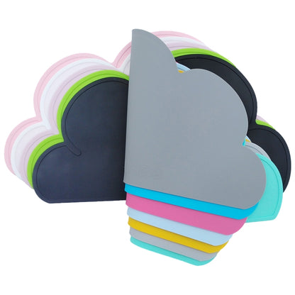 เด็ก Cloud ซิลิโคน Placemat กันน้ำป้องกันสิ่งแวดล้อมนักเรียนตาราง Mat, White, Black, Yellow, Blue, Green, Light Pink, Dark Gray, Light Blue, Light Green, Light Gray, Dark  Pink