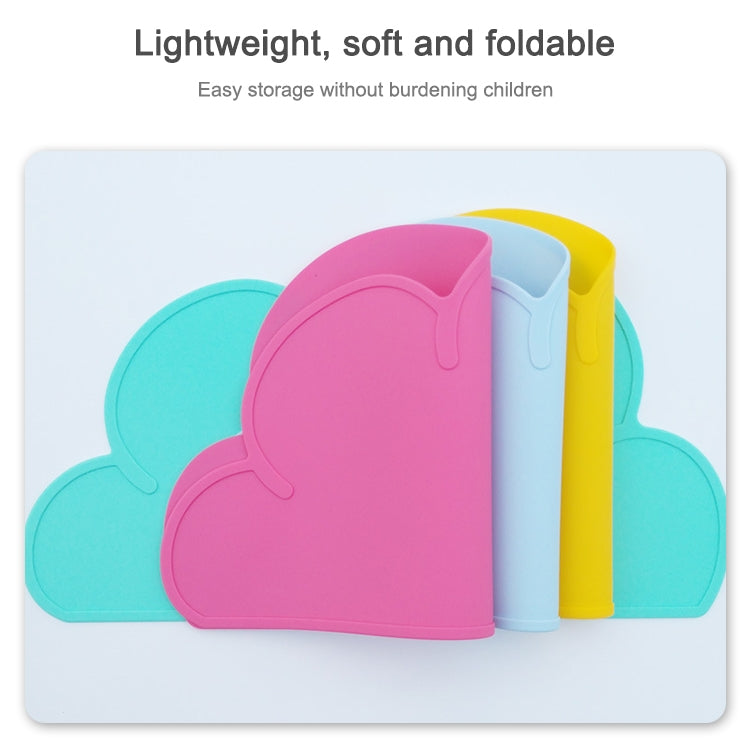 เด็ก Cloud ซิลิโคน Placemat กันน้ำป้องกันสิ่งแวดล้อมนักเรียนตาราง Mat, White, Black, Yellow, Blue, Green, Light Pink, Dark Gray, Light Blue, Light Green, Light Gray, Dark  Pink