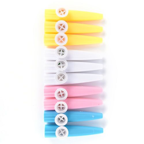 10PCS พลาสติก Kazoo เครื่องดนตรีสำหรับเด็ก, การจัดส่งสีแบบสุ่ม, 10PCS Kazoo