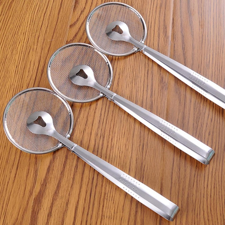 ช้อนตะแกรงระบายน้ำอาหารทอดสแตนเลสพร้อมคลิปหนีบ, Net Spoon with Clip