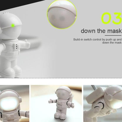 Cool New Astronaut Spaceman USB LED โคมไฟตั้งโต๊ะแบบปรับได้ไฟกลางคืนสำหรับคอมพิวเตอร์พีซี