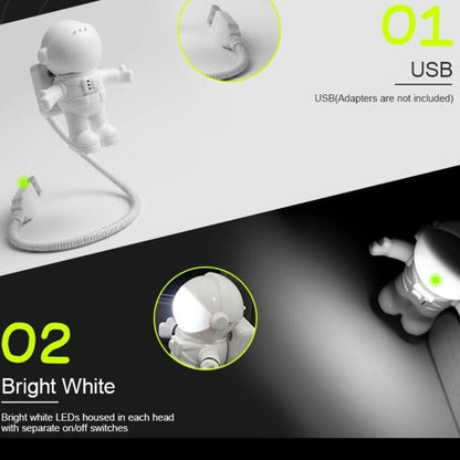 Cool New Astronaut Spaceman USB LED โคมไฟตั้งโต๊ะแบบปรับได้ไฟกลางคืนสำหรับคอมพิวเตอร์พีซี