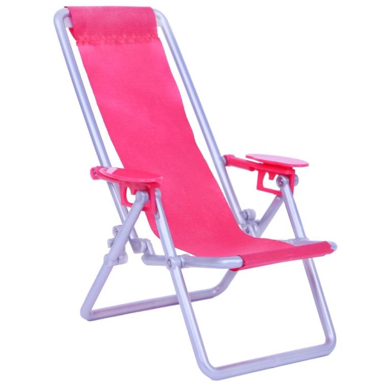 1:6 เก้าอี้ชายหาดผ้าใบพับได้สำหรับตุ๊กตาบาร์บี้, Folding Canvas Beach Chair