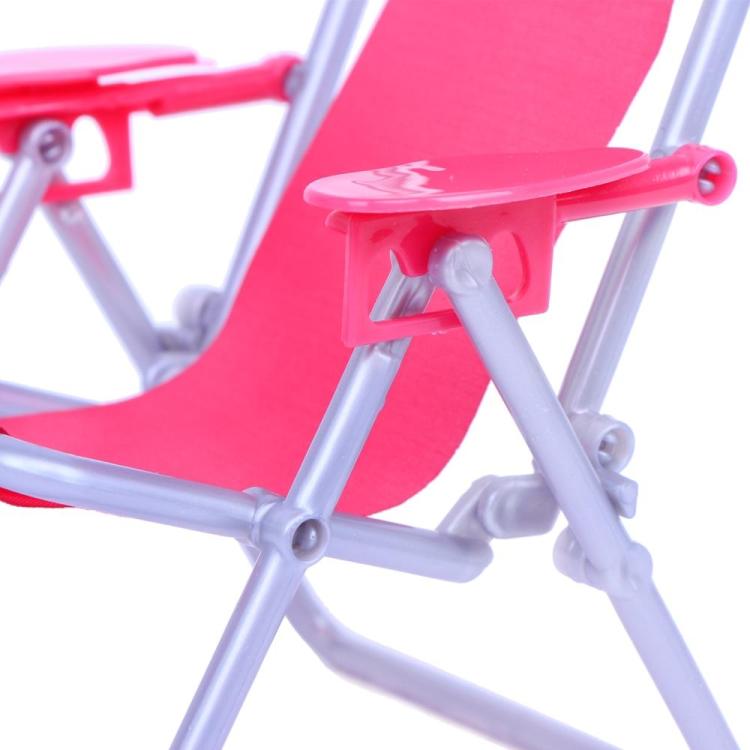 1:6 เก้าอี้ชายหาดผ้าใบพับได้สำหรับตุ๊กตาบาร์บี้, Folding Canvas Beach Chair
