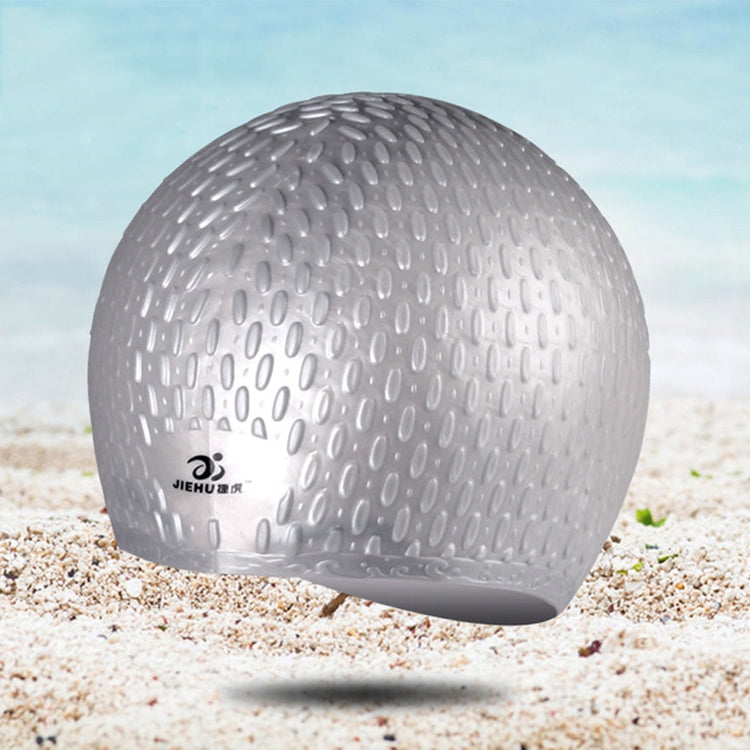 หมวกว่ายน้ำซิลิโคนทรงหยดน้ำรุ่นใหญ่, Larger Version (Gray), Larger Version (Black)
