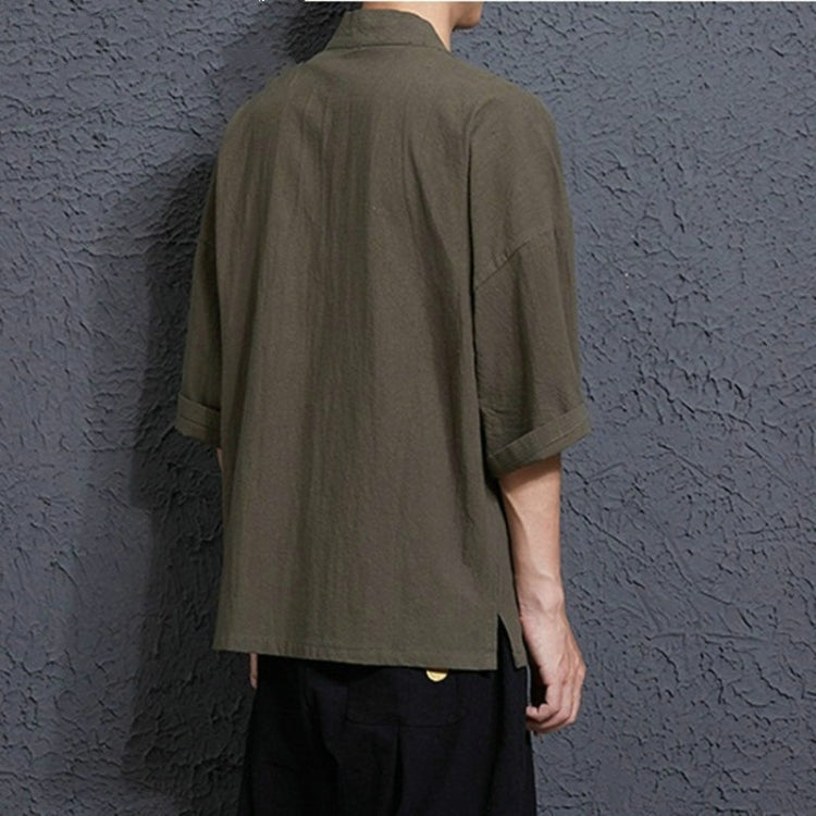 เสื้อคาร์ดิแกนเสื้อคลุม Hanfu ปักหลวมของผู้ชาย, L