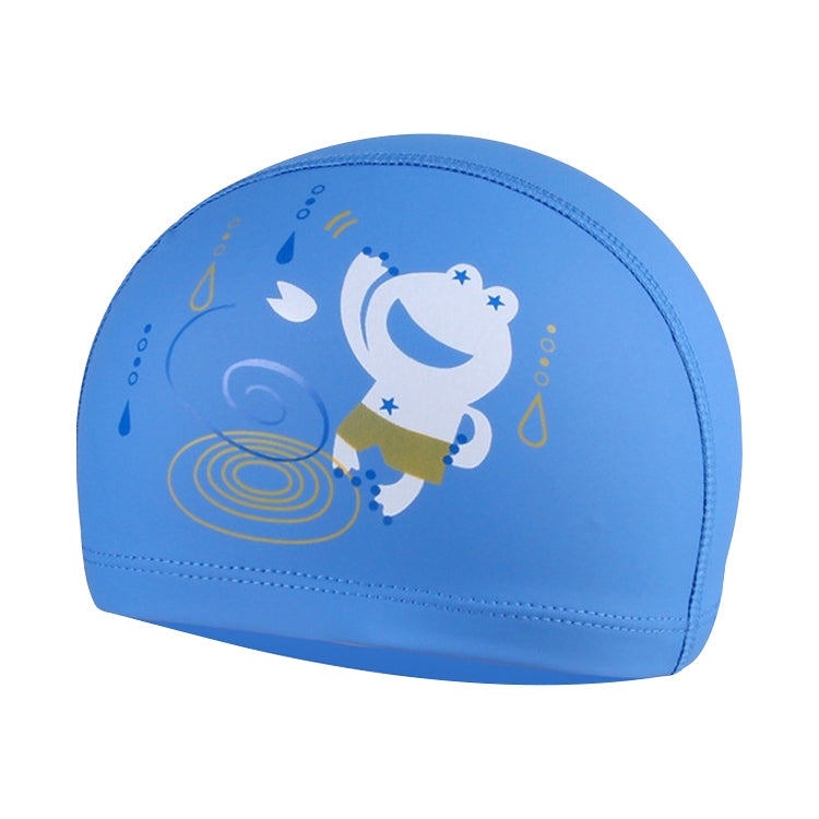 เด็กกันน้ำดูแลผม PU เคลือบกบน่ารักลายหมวกว่ายน้ำ, Frog (Blue), Frog (Pink), Frog (Orange), Frog (Lack Blue)