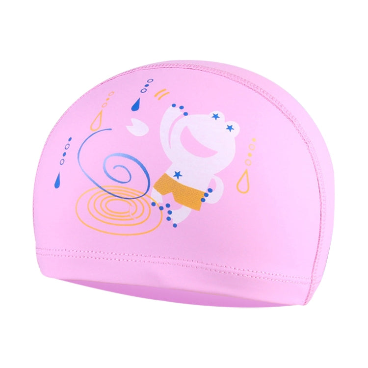 เด็กกันน้ำดูแลผม PU เคลือบกบน่ารักลายหมวกว่ายน้ำ, Frog (Blue), Frog (Pink), Frog (Orange), Frog (Lack Blue)