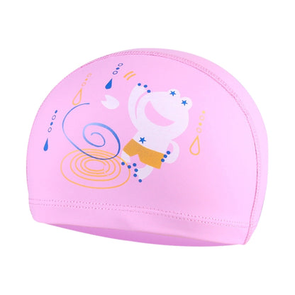 เด็กกันน้ำดูแลผม PU เคลือบกบน่ารักลายหมวกว่ายน้ำ, Frog (Blue), Frog (Pink), Frog (Orange), Frog (Lack Blue)