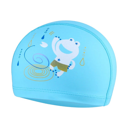 เด็กกันน้ำดูแลผม PU เคลือบกบน่ารักลายหมวกว่ายน้ำ, Frog (Blue), Frog (Pink), Frog (Orange), Frog (Lack Blue)