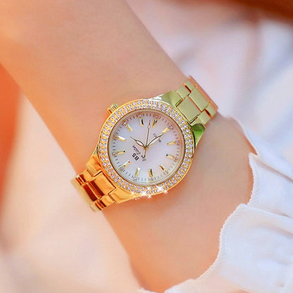 BS beesister FA1258 นาฬิกาผู้หญิง Round Case Diamond Alloy Strap
