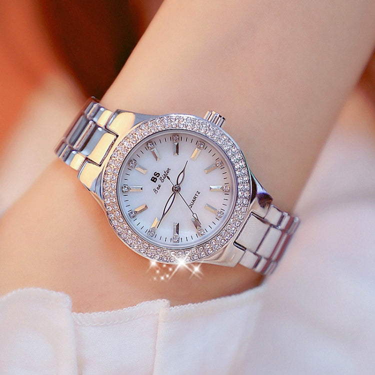 BS beesister FA1258 นาฬิกาผู้หญิง Round Case Diamond Alloy Strap