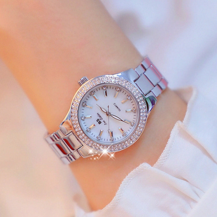 BS beesister FA1258 นาฬิกาผู้หญิง Round Case Diamond Alloy Strap