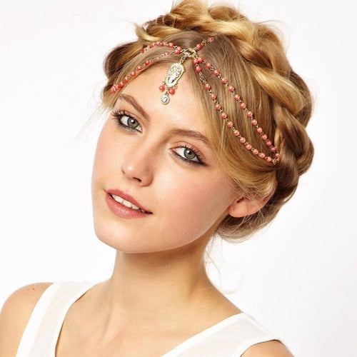 ตกแต่งผมผมวงHeadbandsแฟชั่นอินเดียBohoลูกปัดหัวชิ้นผู้หญิงHead Chainเครื่องประดับผม