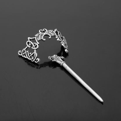 ขนาดใหญ่เซลติกส์ Knots Crown Hairpins เครื่องประดับ Vintage ไวกิ้ง Runes ผู้หญิงสาว Hairpin คลิปผม Stick สไลด์อุปกรณ์เสริม
