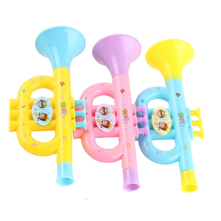 3 PCS น่ารักการ์ตูนทรัมเป็ตพลาสติกของเล่นเด็กดนตรี, การจัดส่งสีแบบสุ่ม