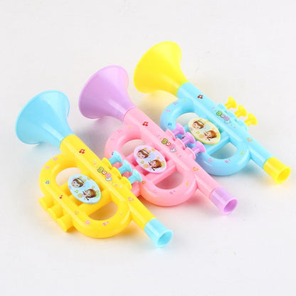 3 PCS น่ารักการ์ตูนทรัมเป็ตพลาสติกของเล่นเด็กดนตรี, การจัดส่งสีแบบสุ่ม