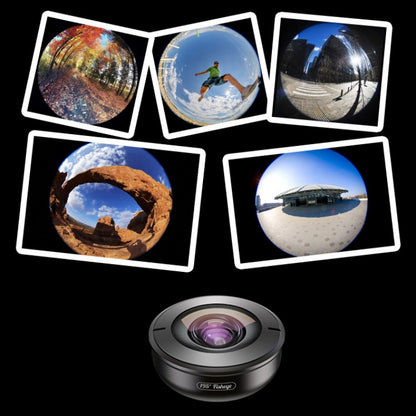 APEXEL APL-HB195 195 Degrees Fisheye Professional HD เลนส์ภายนอกสำหรับโทรศัพท์มือถือภายนอก, 195 Degrees Fisheye