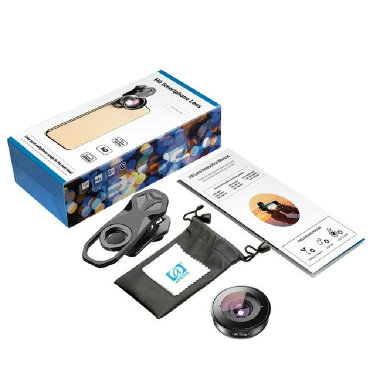 APEXEL APL-HB195 195 Degrees Fisheye Professional HD เลนส์ภายนอกสำหรับโทรศัพท์มือถือภายนอก, 195 Degrees Fisheye