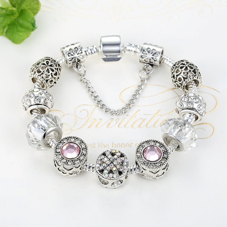 2 ชิ้นผู้หญิงแฟชั่นที่เรียบง่าย Panjia โอปอลคริสตัลสร้อยข้อมือโลหะผสม, 17cm, 18cm, 19cm, 20cm