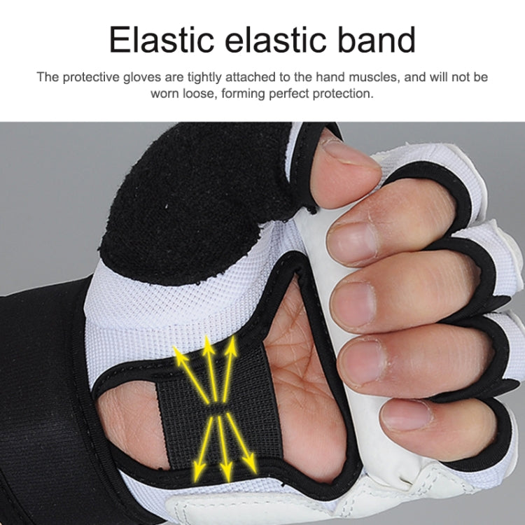Half Finger ผู้ใหญ่กระสอบทรายการฝึกอบรมถุงมือมวยหนัง PU ฟิตเนส Sparring ถุงมือเทควันโด, XS, S, M, L, XL, XXL