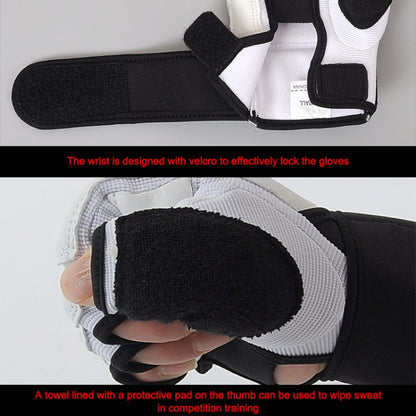 Half Finger ผู้ใหญ่กระสอบทรายการฝึกอบรมถุงมือมวยหนัง PU ฟิตเนส Sparring ถุงมือเทควันโด, XS, S, M, L, XL, XXL