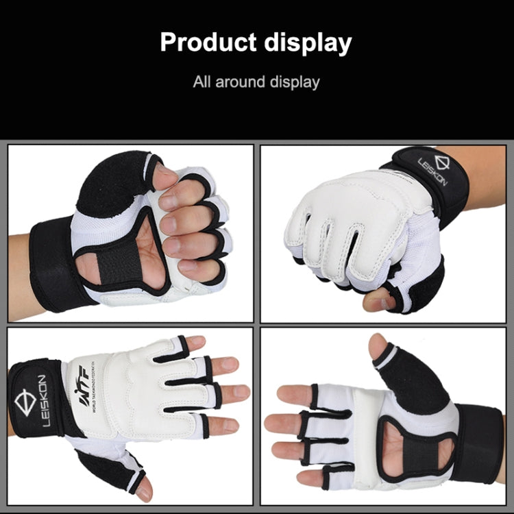 Half Finger ผู้ใหญ่กระสอบทรายการฝึกอบรมถุงมือมวยหนัง PU ฟิตเนส Sparring ถุงมือเทควันโด, XS, S, M, L, XL, XXL