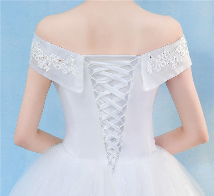 ย้อนยุคหรูหราปิดไหล่ LaceThin ศาลเรียบร้อยเจ้าหญิงชุดแต่งงาน, S, M, L, XL, XXL, XXXL