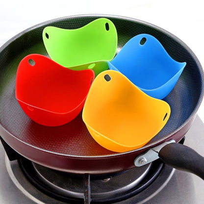 3 PCS ซิลิโคนไข่หม้อหุงไข่วงเล็บเครื่องมือห้องครัวแพนเค้กเครื่องครัว Bakeware ไอน้ำไข่แผ่นถาด, Green, Red, 4 pieces of steamed egg