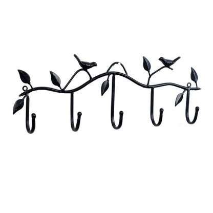 2 ชิ้น Wrought Iron Birds รูปแบบตกแต่งตะขอเสื้อผ้าที่เรียบง่าย