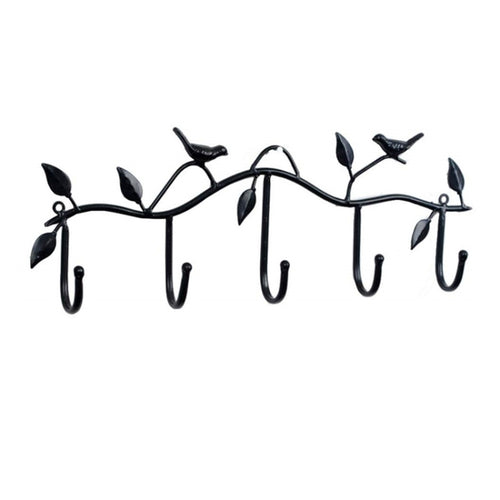 2 ชิ้น Wrought Iron Birds รูปแบบตกแต่งตะขอเสื้อผ้าที่เรียบง่าย