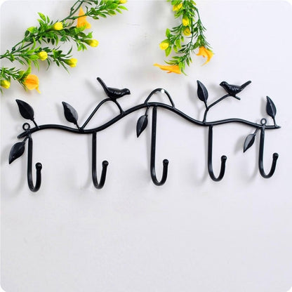2 ชิ้น Wrought Iron Birds รูปแบบตกแต่งตะขอเสื้อผ้าที่เรียบง่าย