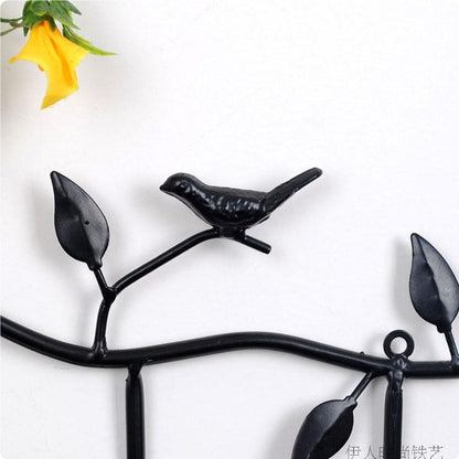 2 ชิ้น Wrought Iron Birds รูปแบบตกแต่งตะขอเสื้อผ้าที่เรียบง่าย
