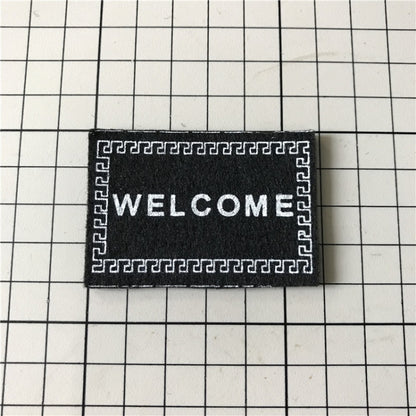 Handmade จำลองบ้านตุ๊กตาอุปกรณ์เสริม Welcome Pad แผ่นพื้นรุ่น